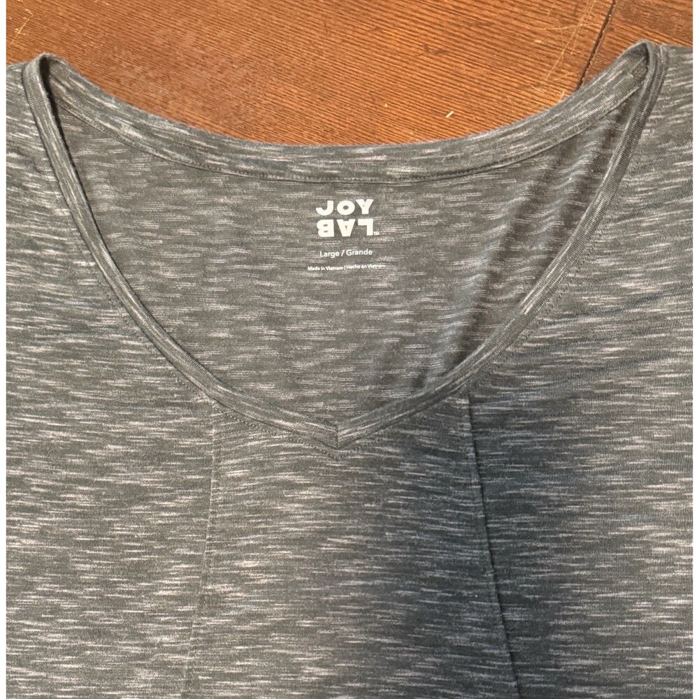Joy Lab Womens Top Heathered Gray Short Sleeve Activewear #MQ20, Size Large - Picture 3 of 7